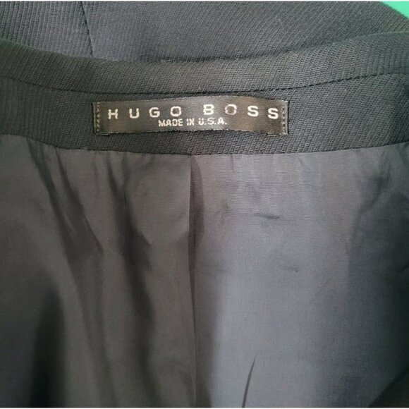 HUGO BOSS Men's Size 42L Black 100% Virgin Wool Super 100 Finest Quality Blazer - Picture 9 of 12